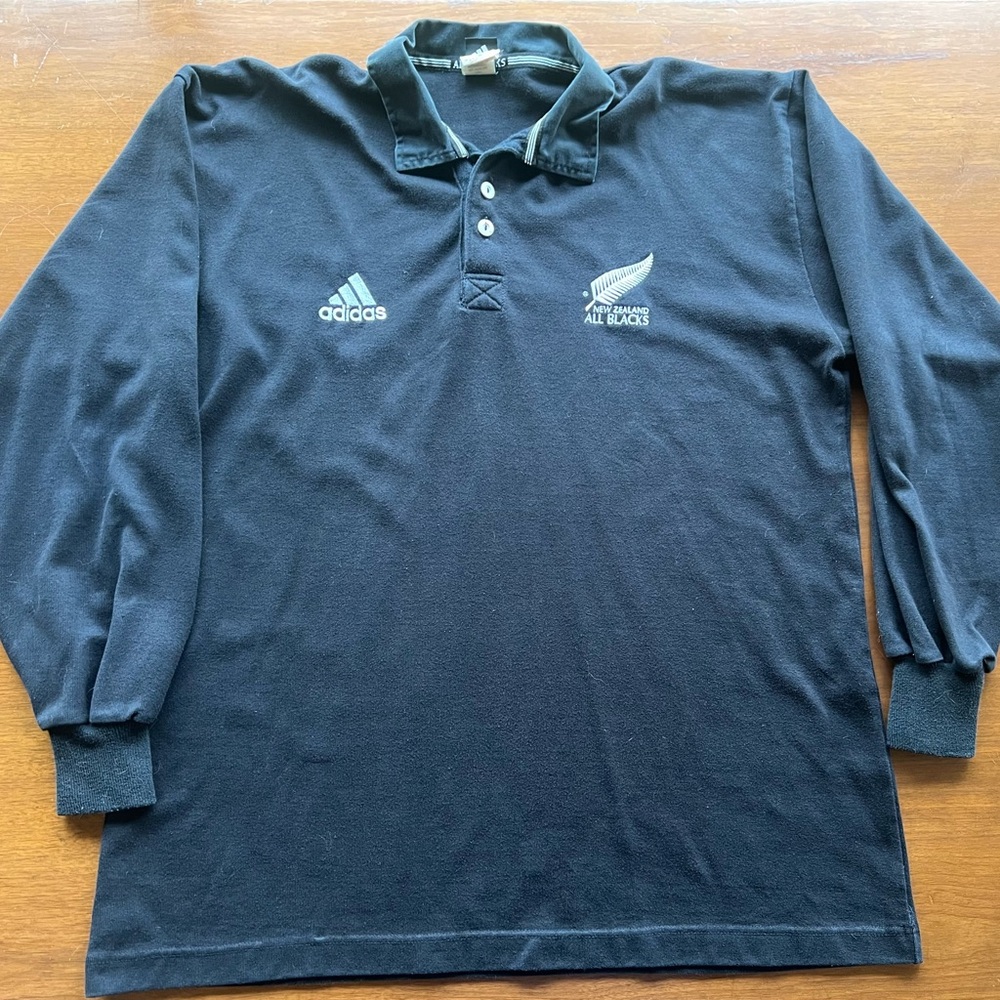 Adidas BLACK vintage New Zealand All Blacks Polo